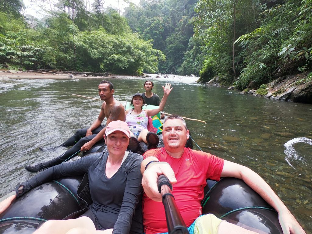 The rafting was great fun, Jungle trek Sumatra Indonesia
