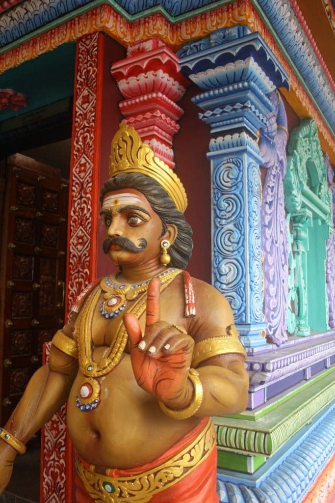 Statues adorn the insides of temples