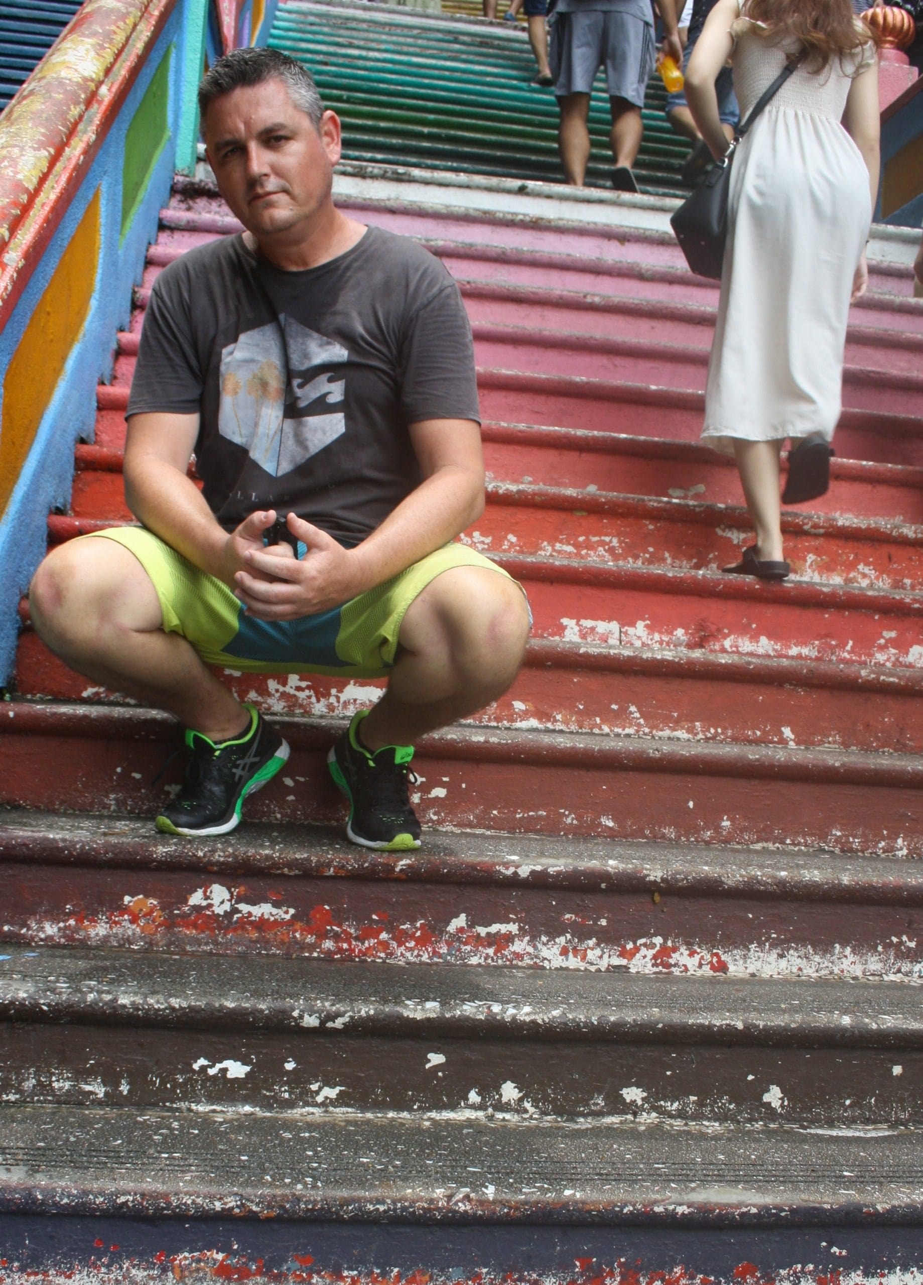 Mike on Batu Cave Stairs