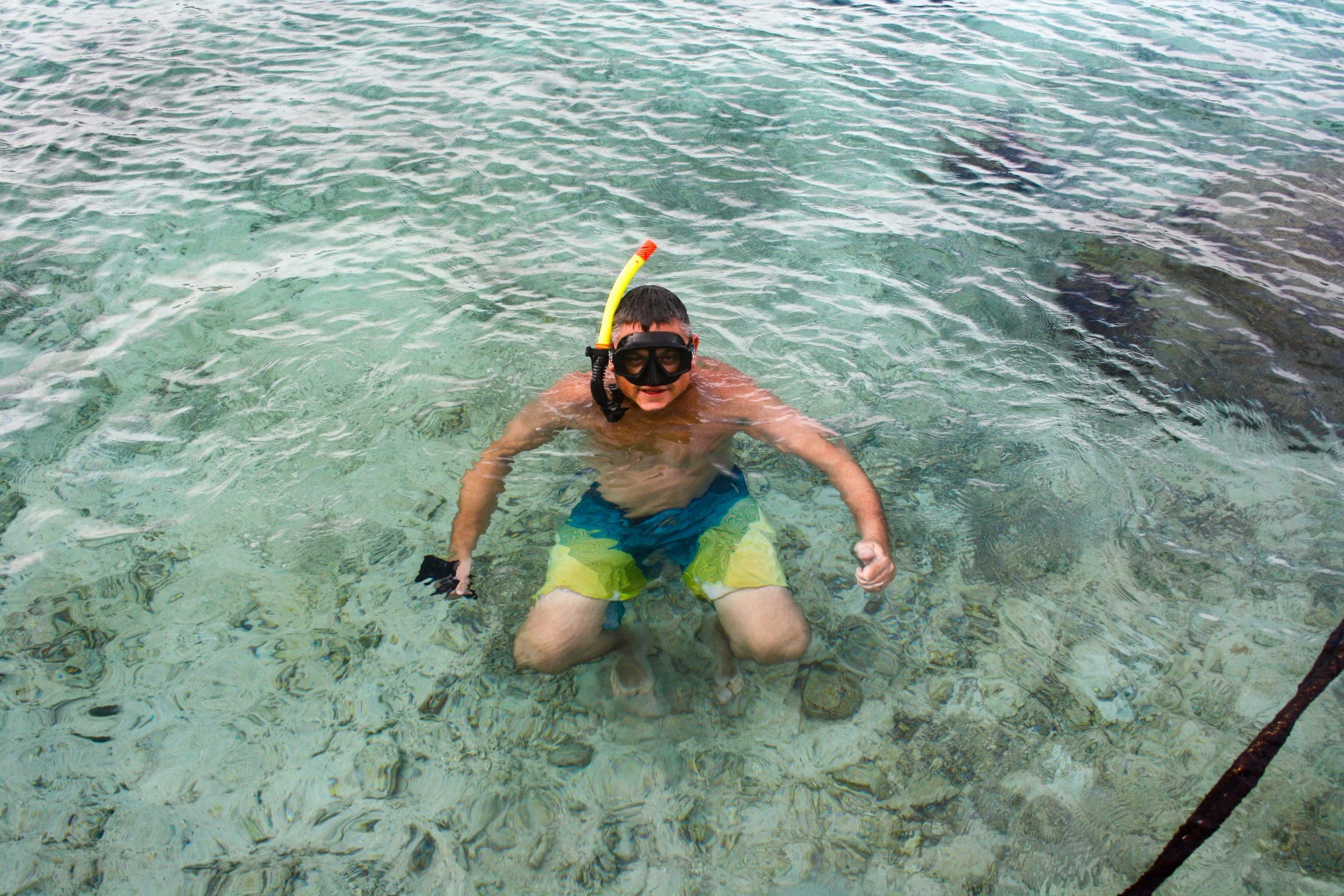Snorkelling from the bungalow