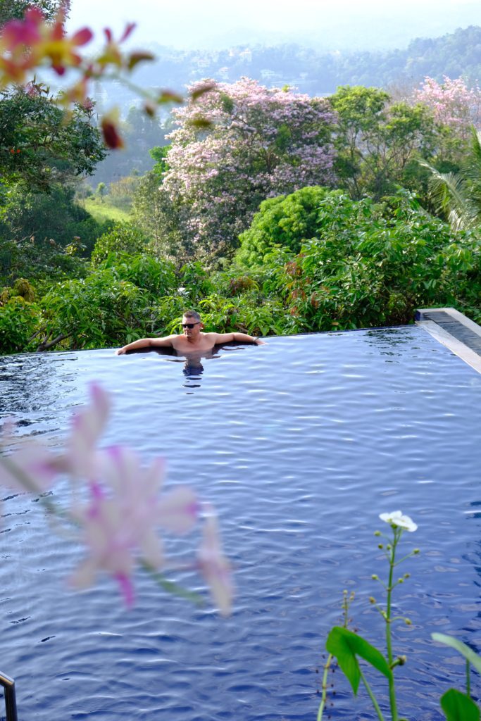 Mike loved the infinity pool Kandy accommodation
