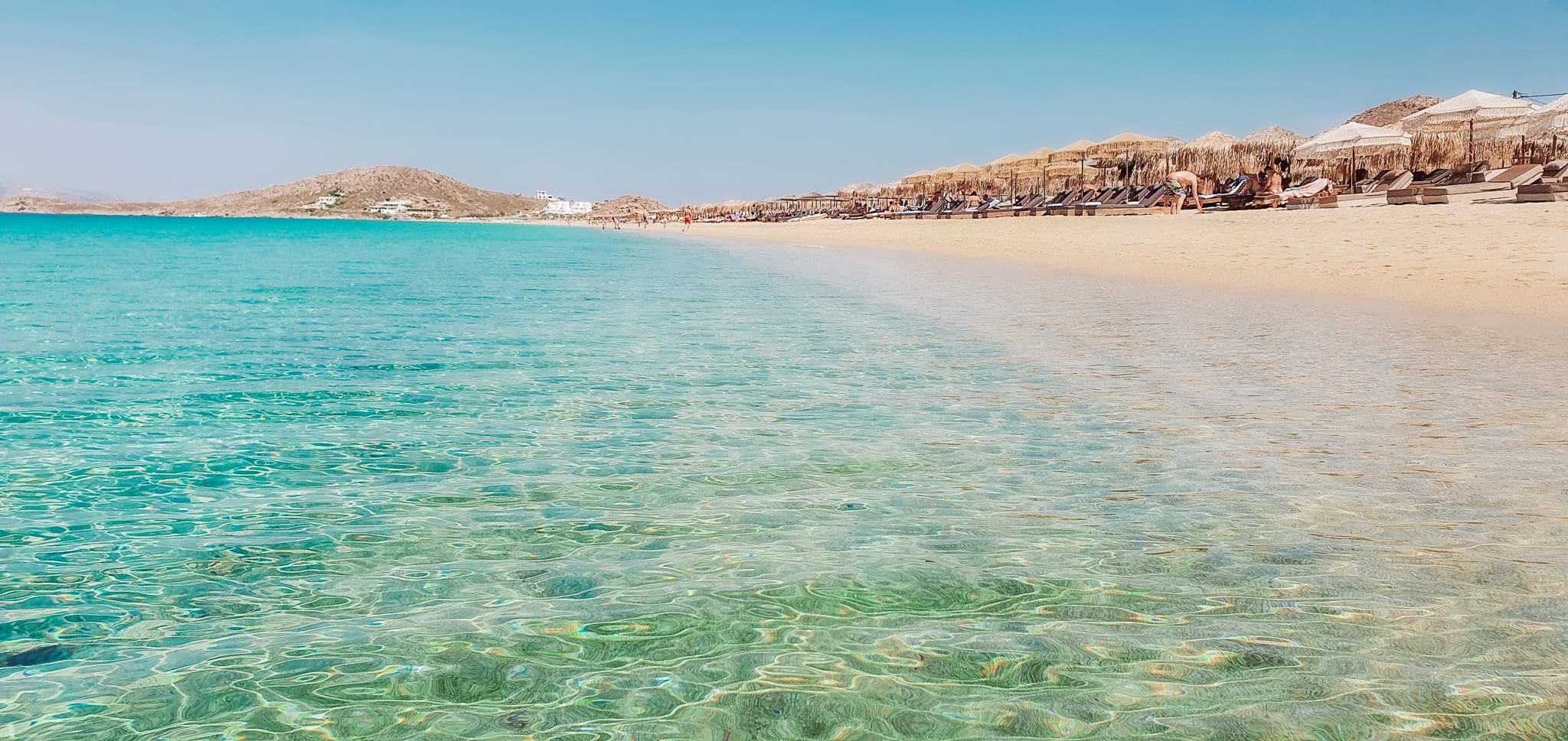 clear blue water at Agios Prokopios beach, Naxos