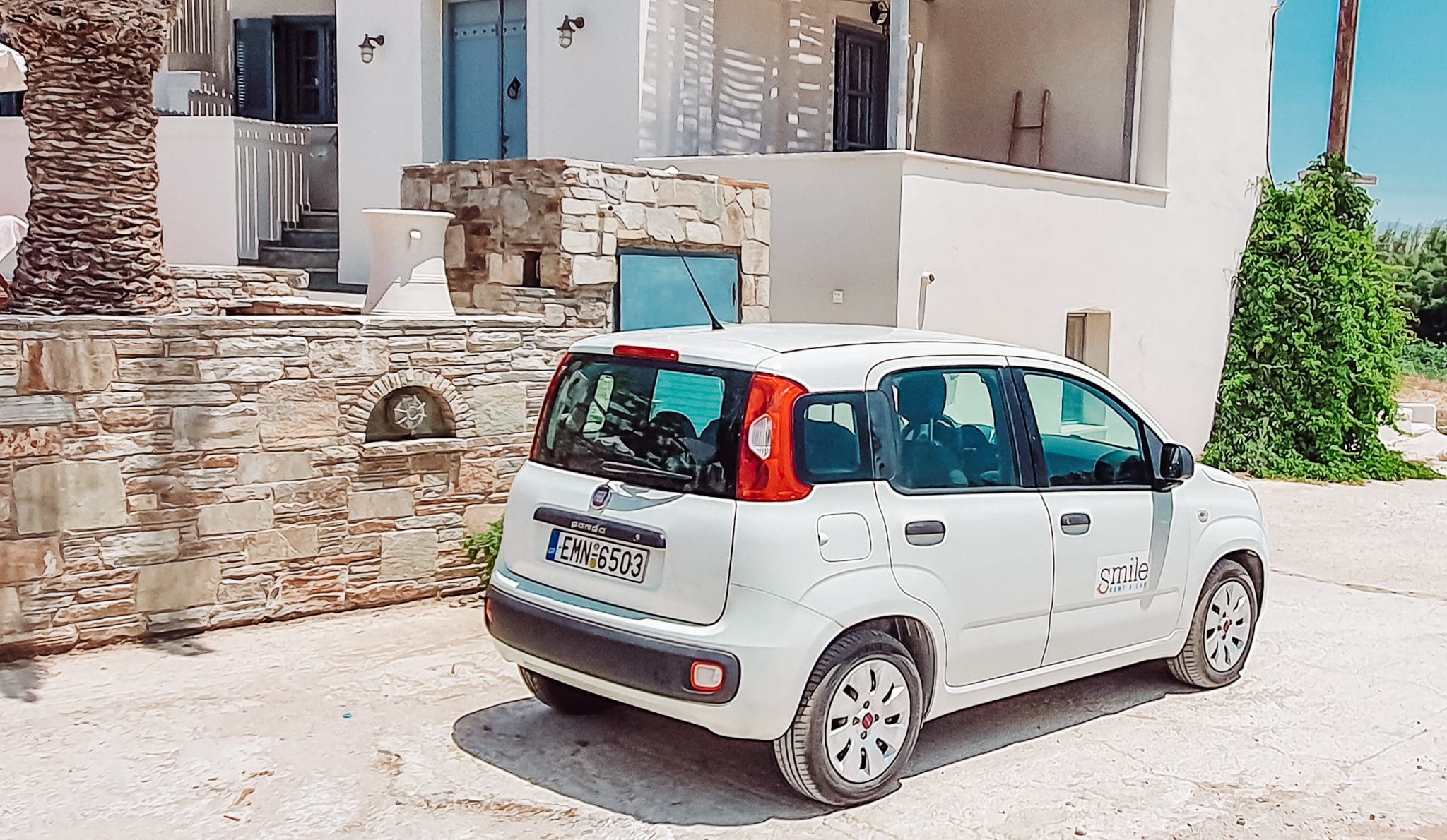Our hire car in Naxos
