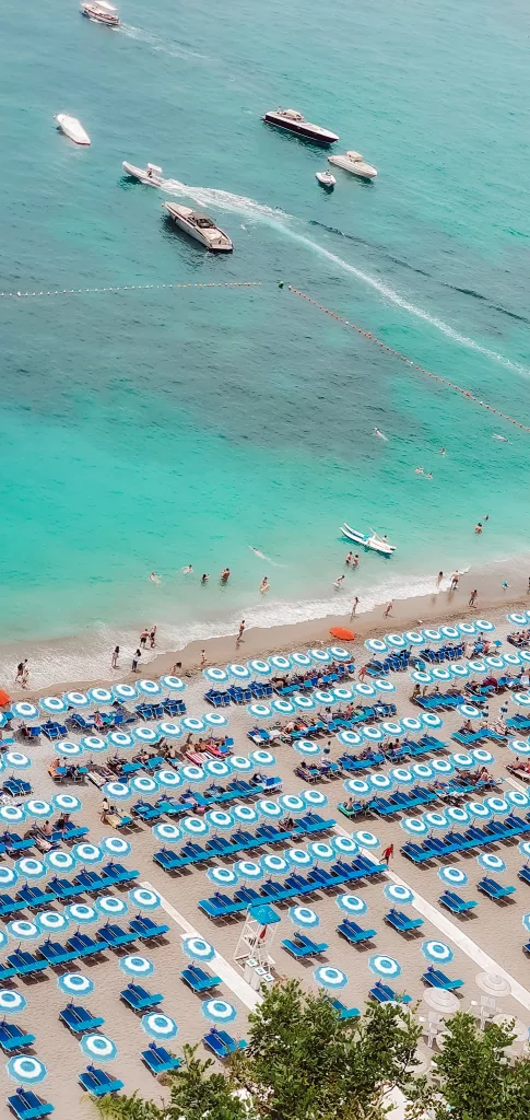 Spiaggia Grande Beach-how to visit Positano on a budget