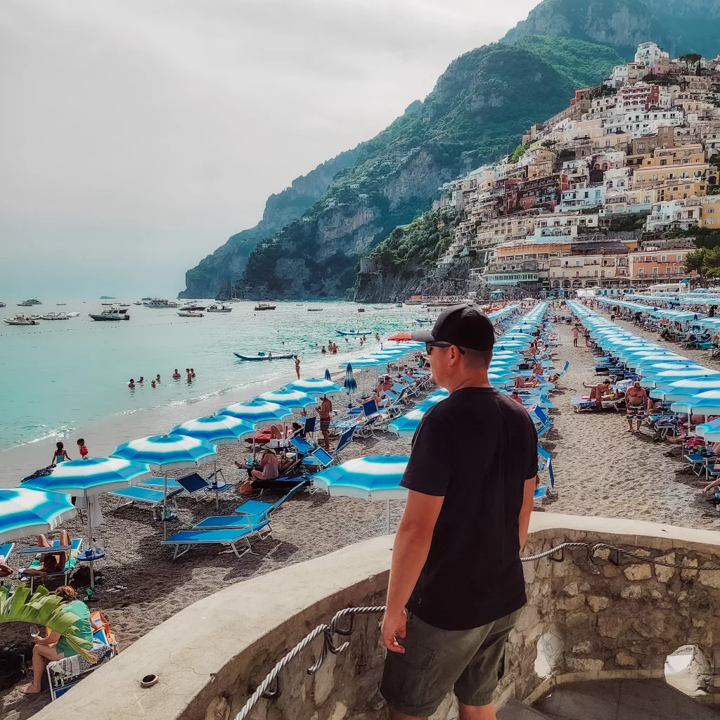 Spiaggia Grande Beach-how to visit Positano on a budget