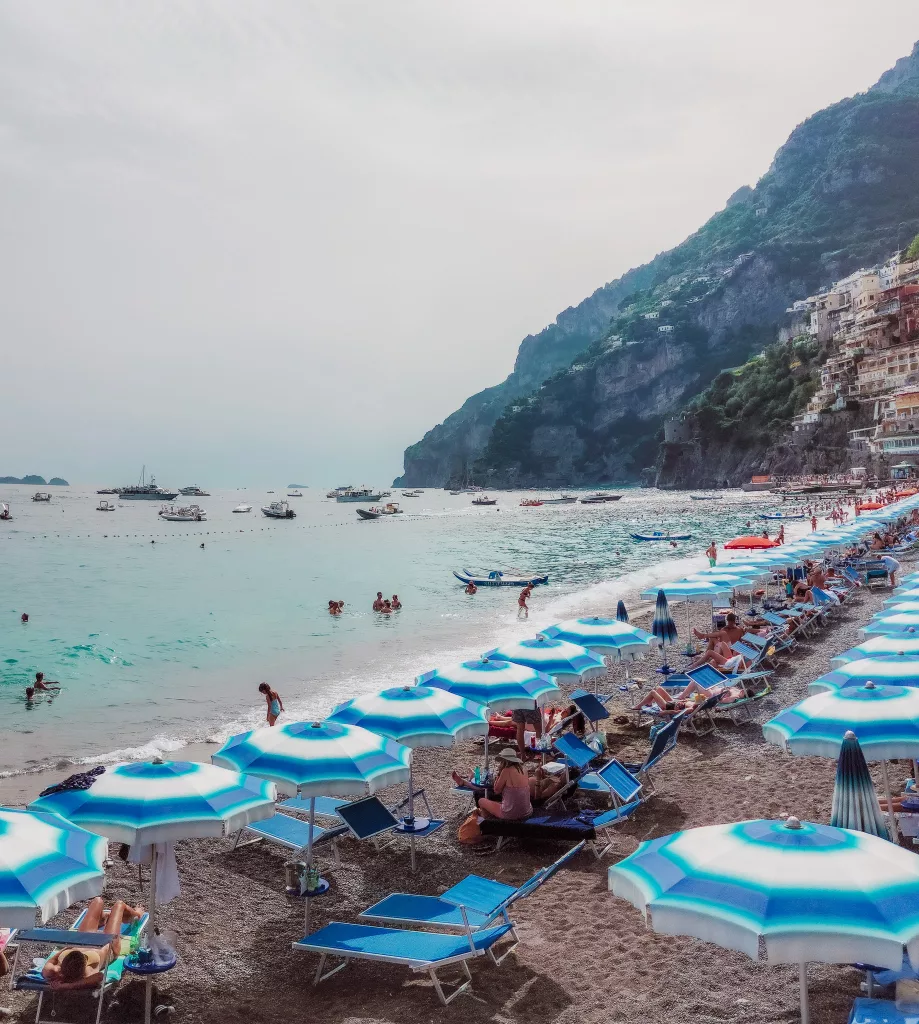 Spiaggia Grande Beach-how to visit Positano on a budget