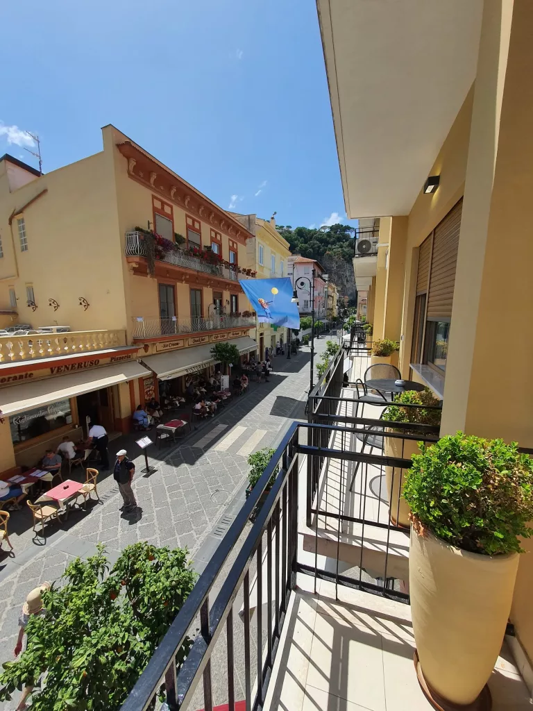 Balcony view from Casa Marino the best place to stay in Sorrento and when visiting Positano on a budget