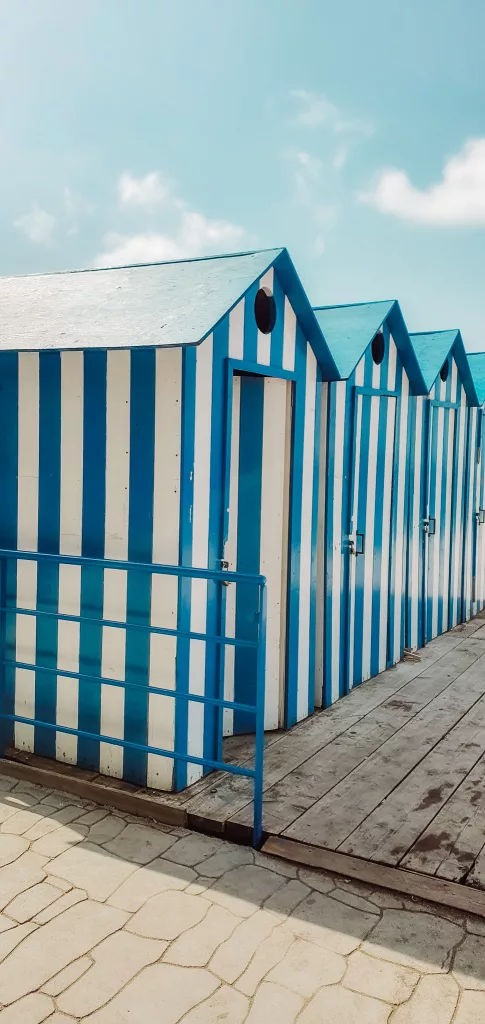 Beach huts at Sorrento Beach Italy