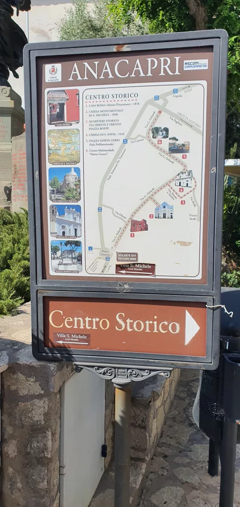 bus stop for centro storico in anacapri