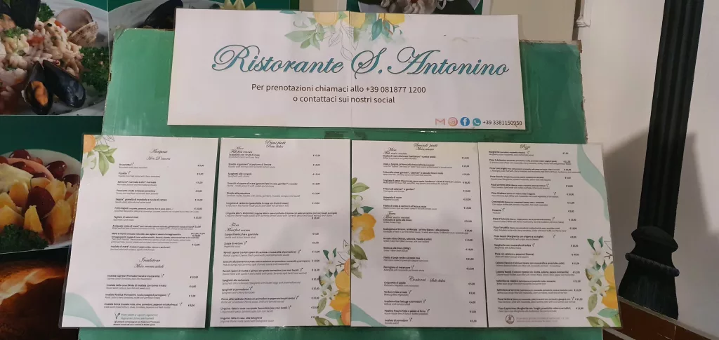 Best gluten free pizza in Sorrento at Ristorante S. Antonino