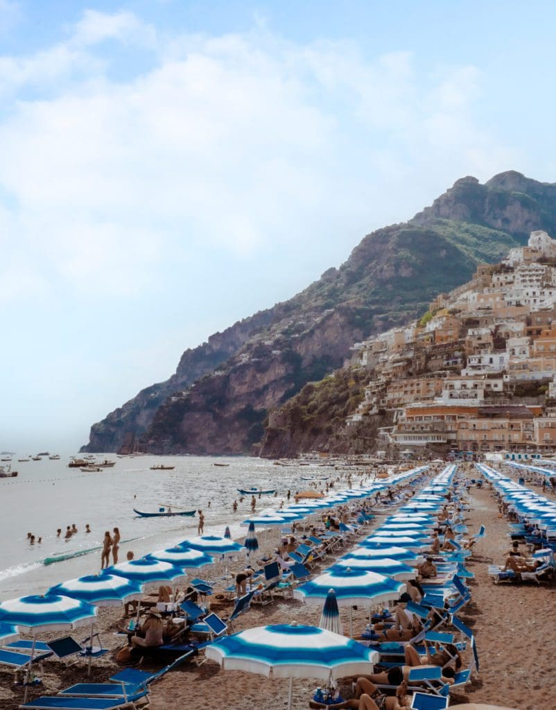 Positano sunbeds at marina grande