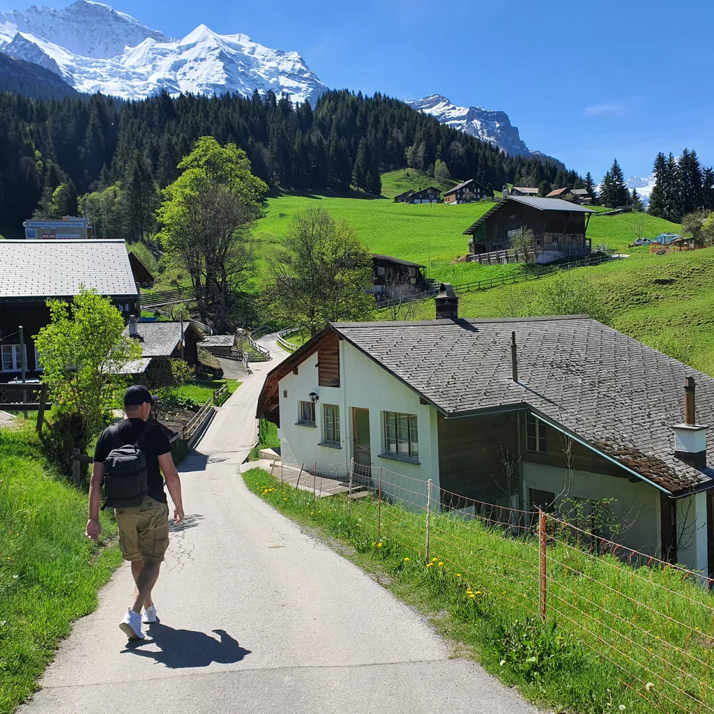 Mike on hike out of Wengen