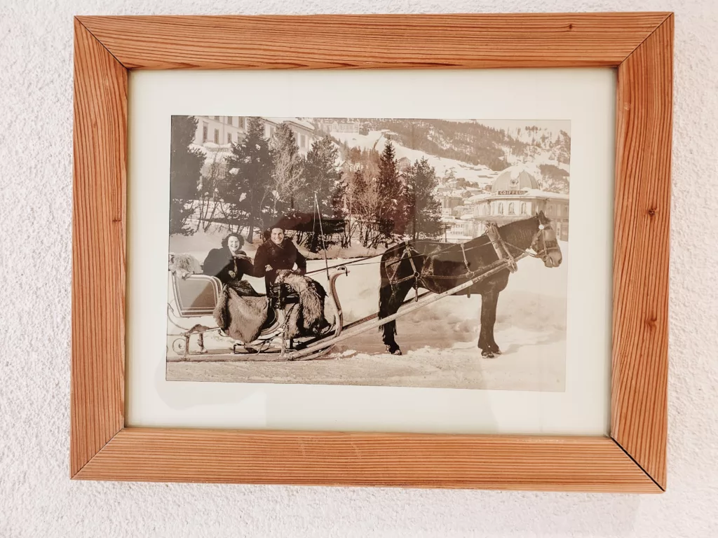 interesting old photos of St Moritz adorn the halls of Hotel Sonne
