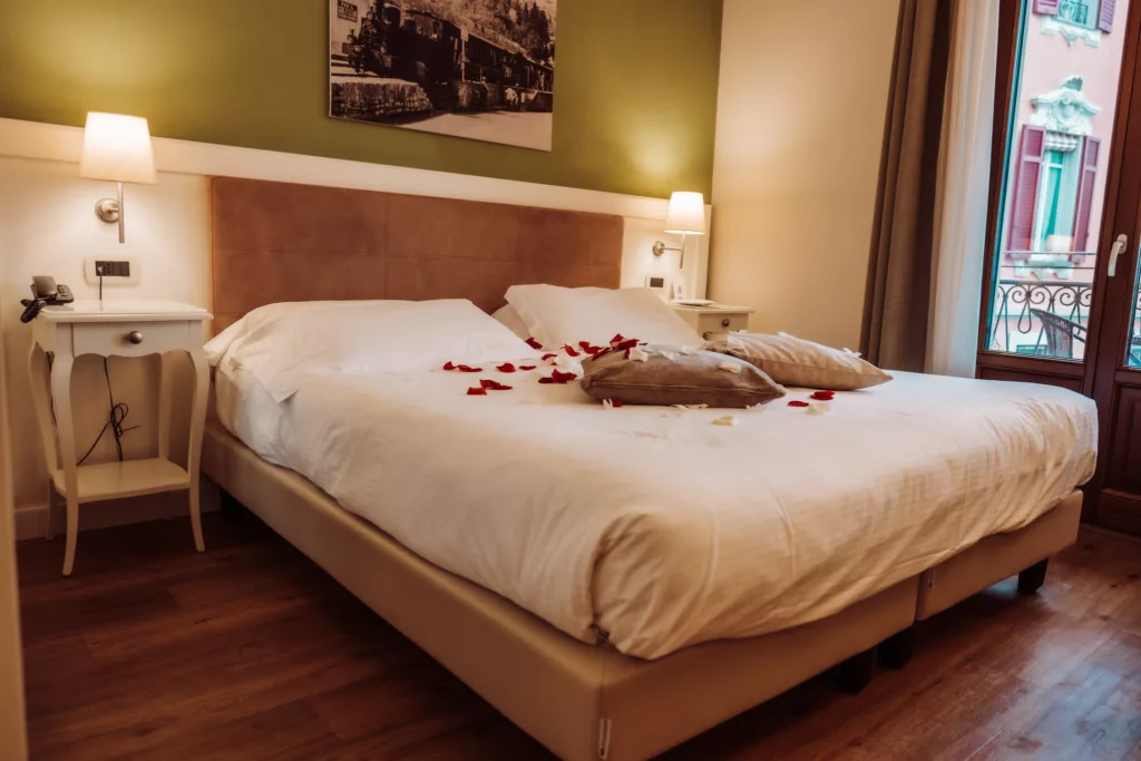 Comfortable bed in Hotel Garni Corona