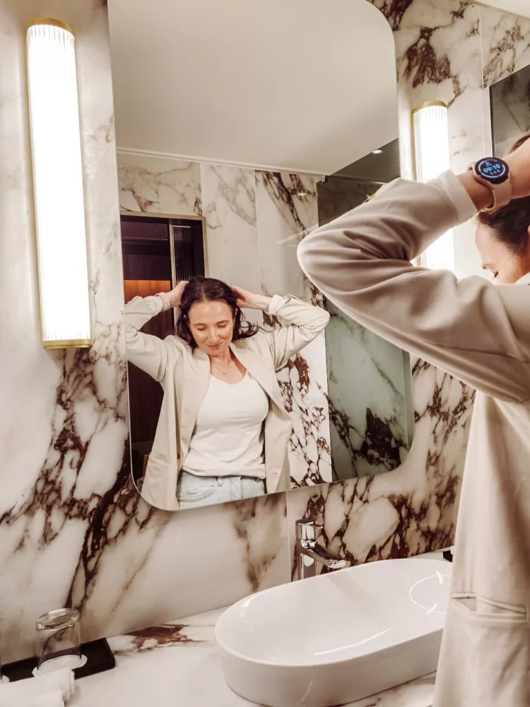 The luxurious bathrooms in Sheraton Lake Como feel like a spa