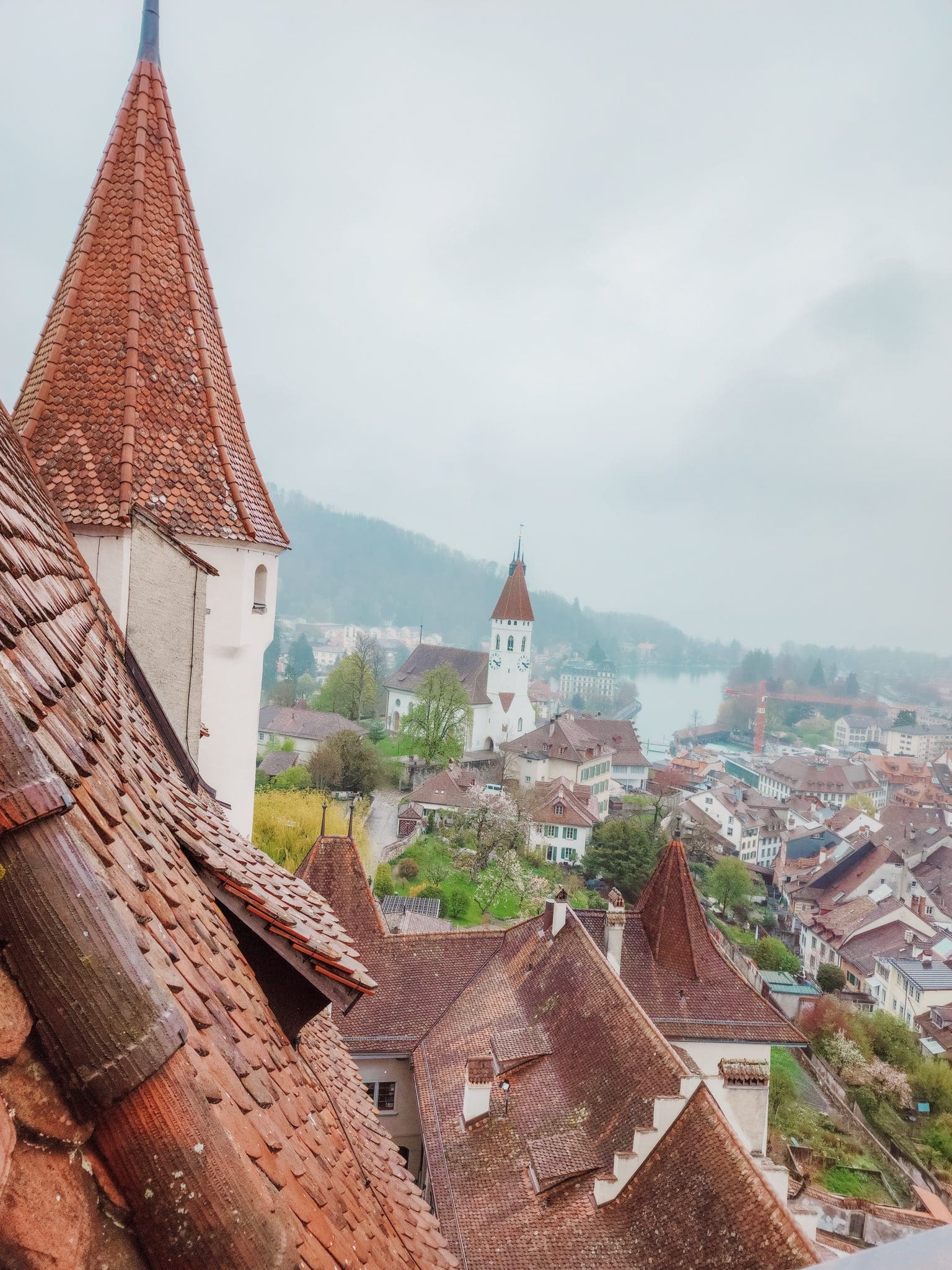 Views from the turret at Thun Castle, Interlaken