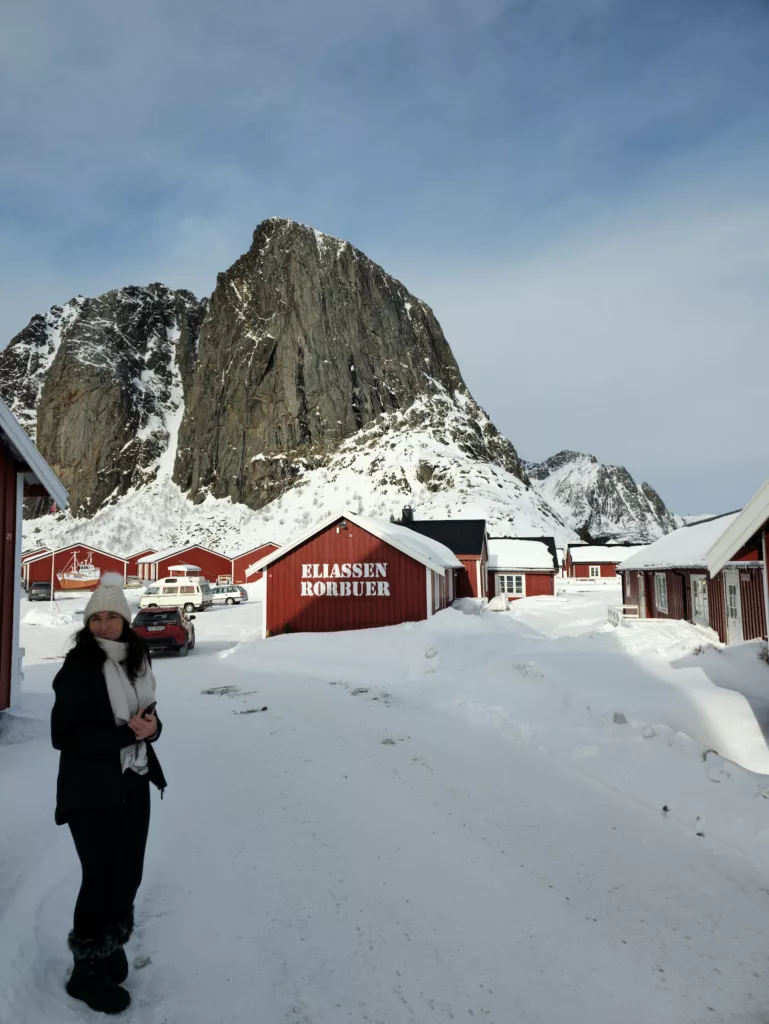 The beautiful red fisherman's cottages at Eliassen Rorbuer