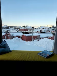 Beautiful windows at Hattvika Lodge Lofoten Islands