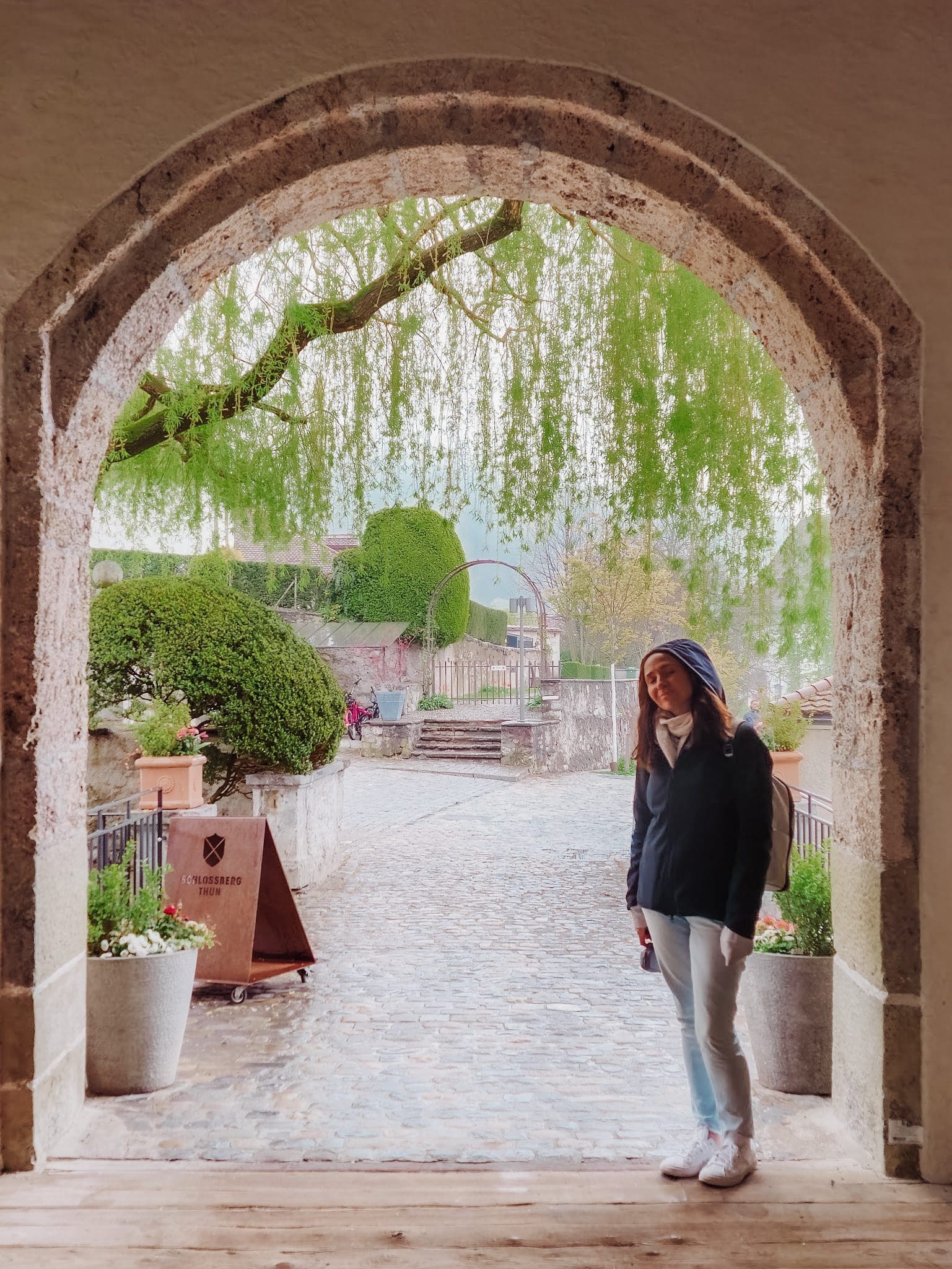 Hiding out from the rain at Thun Castle