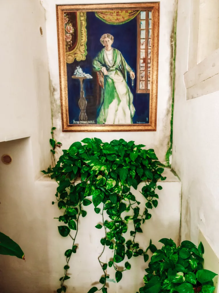 Painting of the original owner of historic hotel Villa Mabel in Taormina