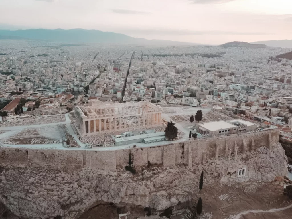 Athens at sunrise in Greece