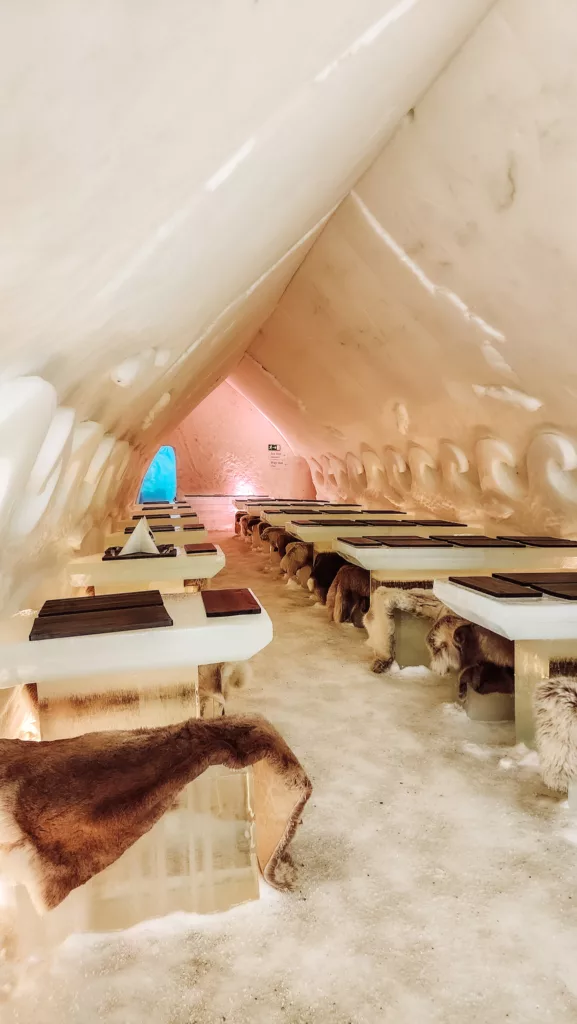 Ice Restaurant in The Arctic Snow Hotel Lapland Finland