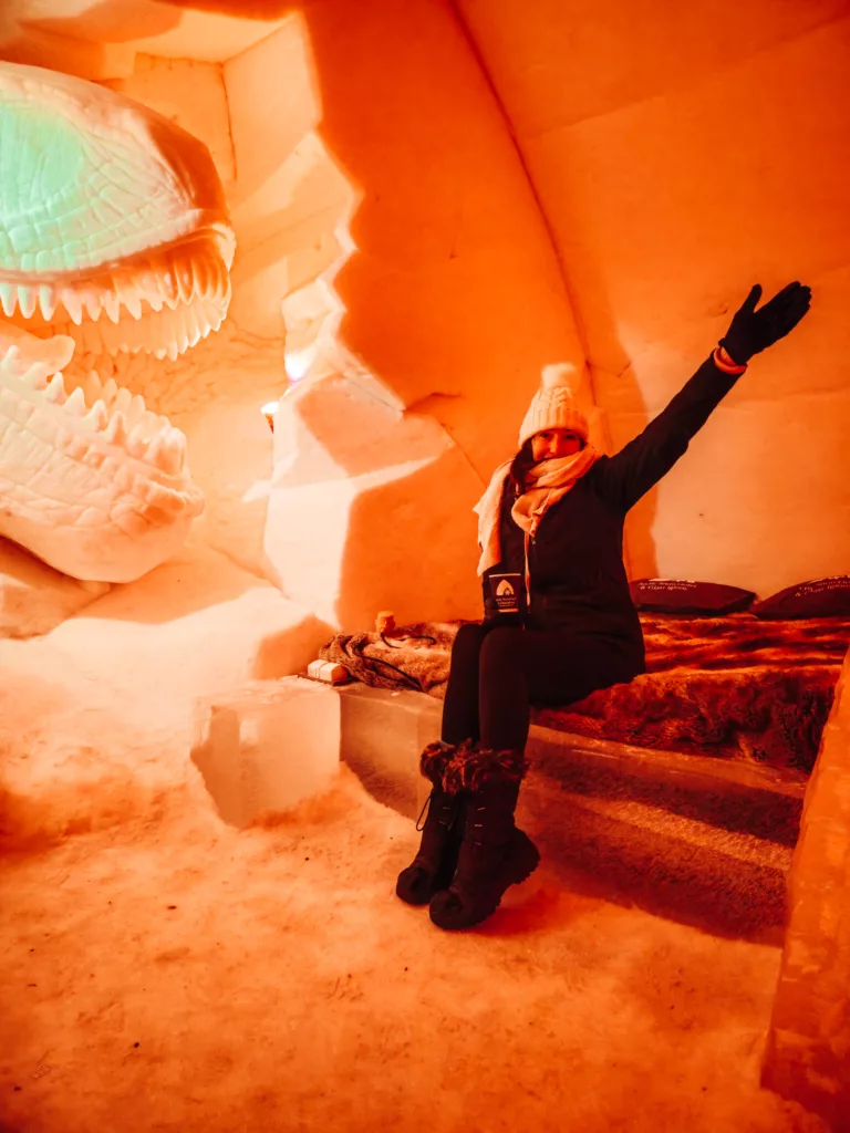 Staying the night in the Ice Hotel in Arctic Snow Hotel, Lapland Finland