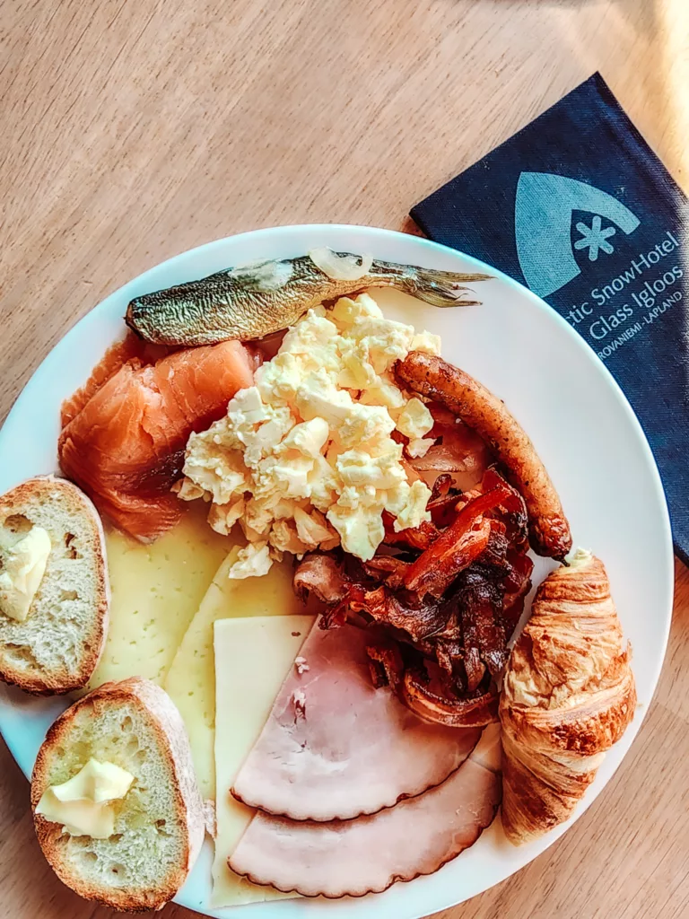 Breakfast in the Log Restaurant at Arctic Snow Hotel Lapland Finland