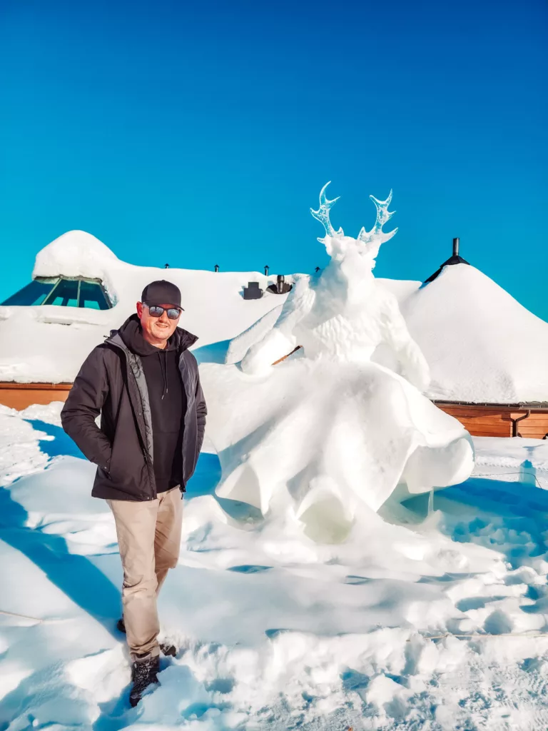 Ice carvings at The Arctic Snow Hotel Lapland Finland