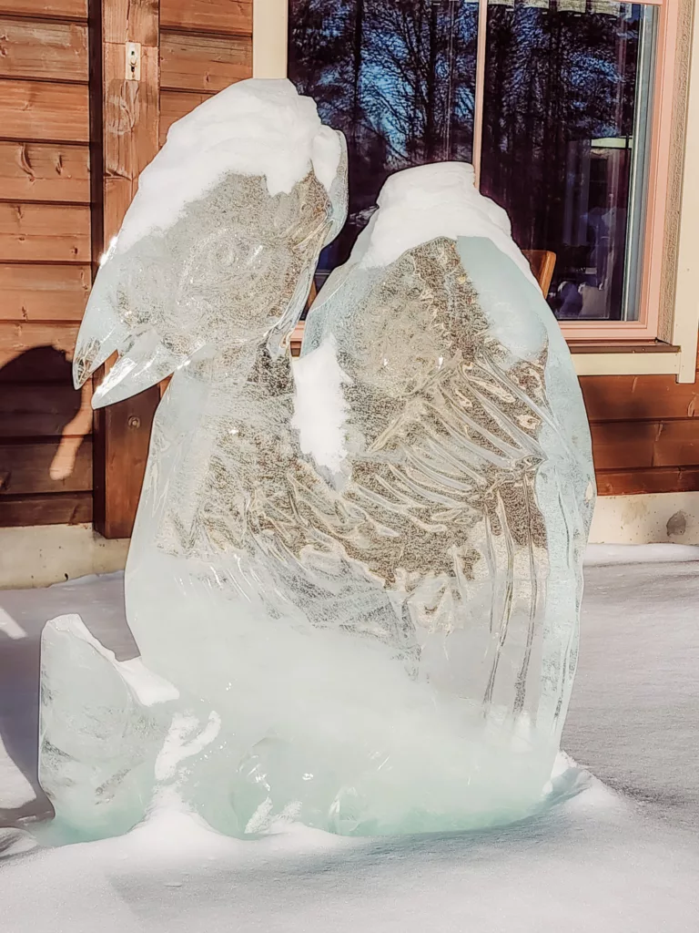 Ice carvings at The Arctic Snow Hotel Lapland Finland