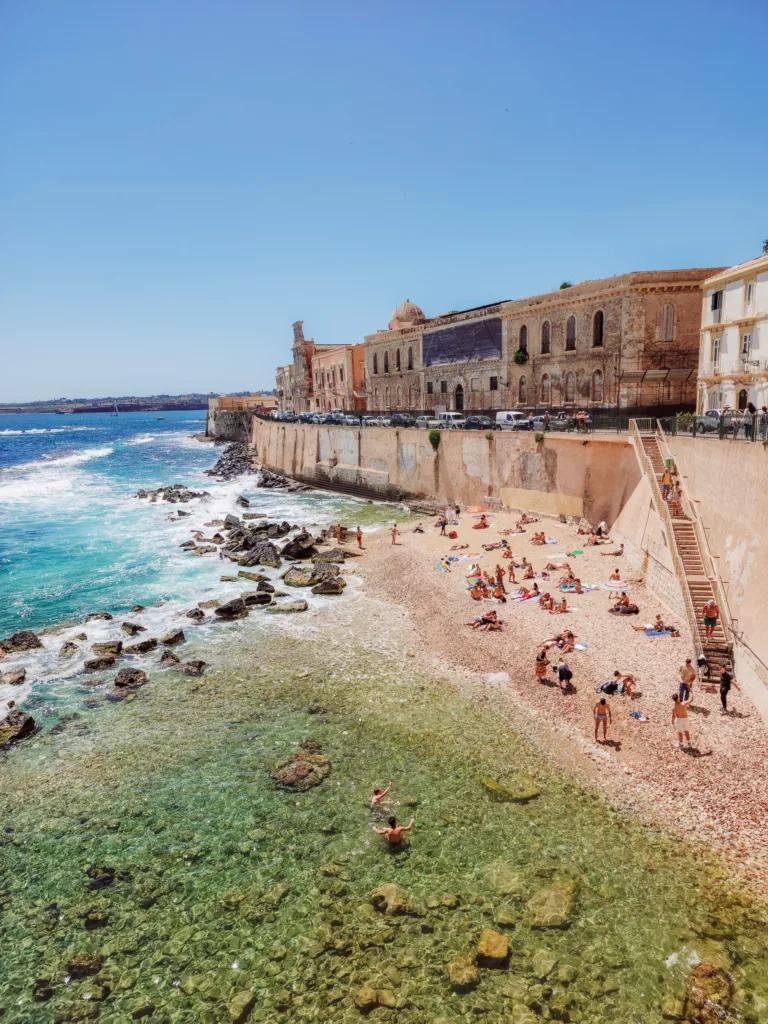 swimming area off the Lungamore Ortigia Sicily