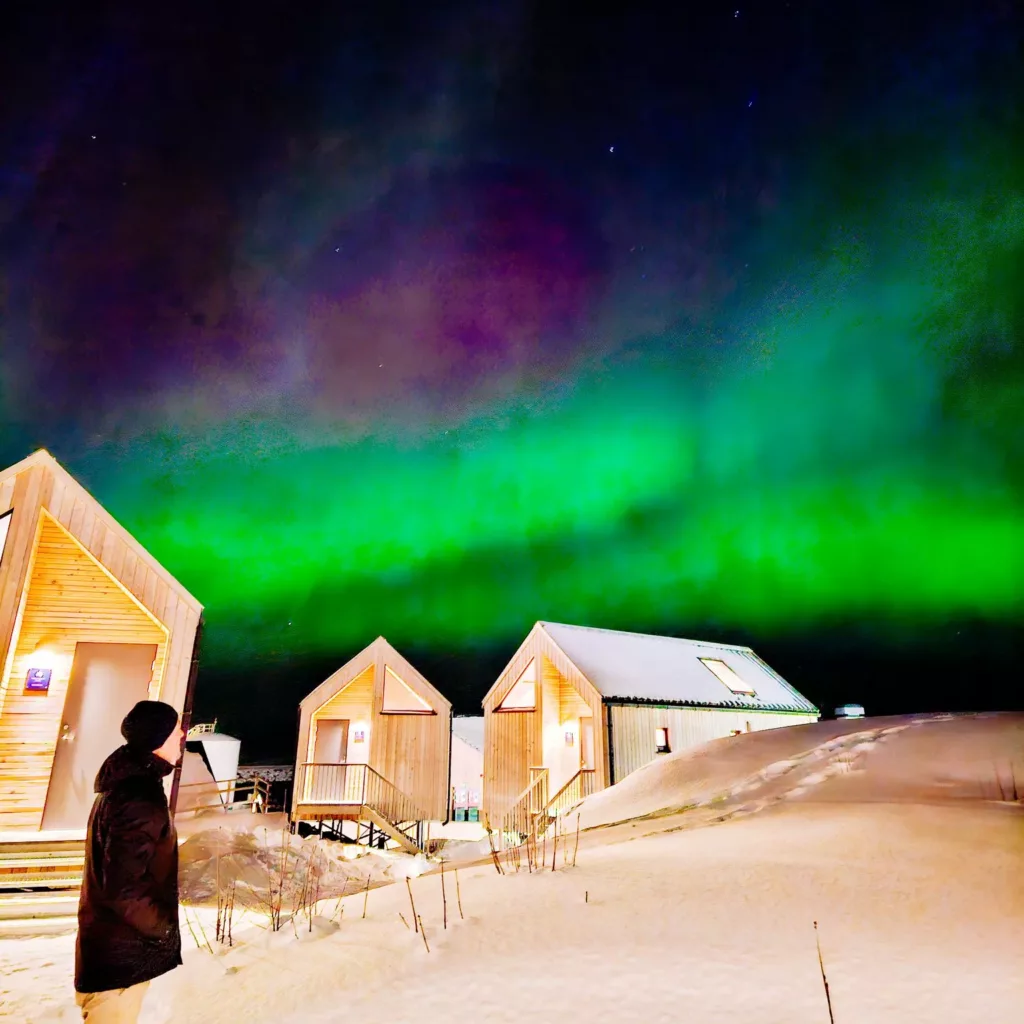 northern lights at Hattvika Lodge Lofoten Norway