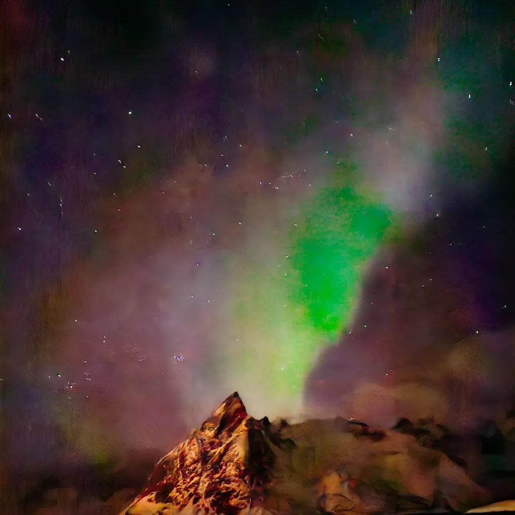 northern lights at Elassien Rorbuer Lofoten Norway