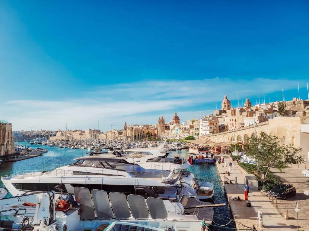 views of the 3 cities and marina, Malta