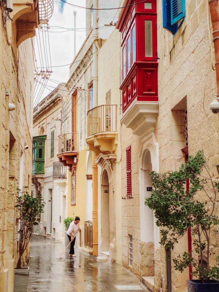 Beautiful streets in Rabat, Mdina, Malta