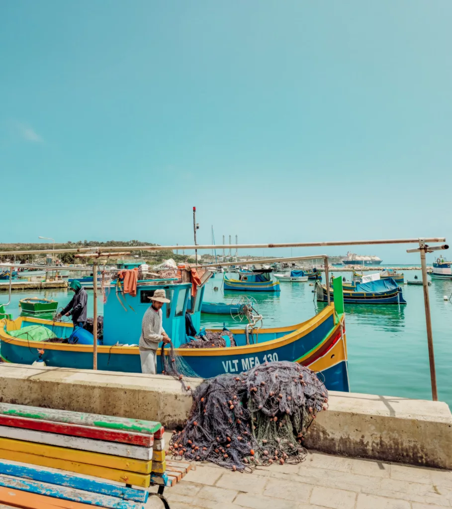 Marsaxlokk fishing village fisherman, Malta