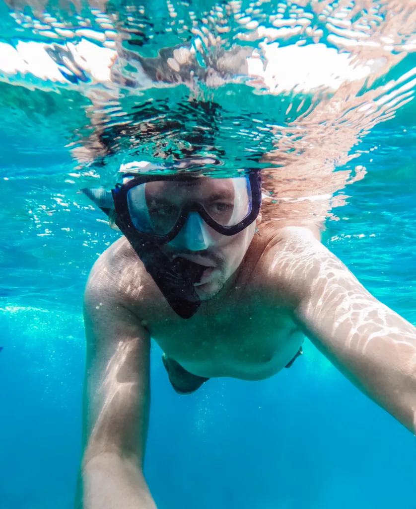 Mike Snorkelling in Belize