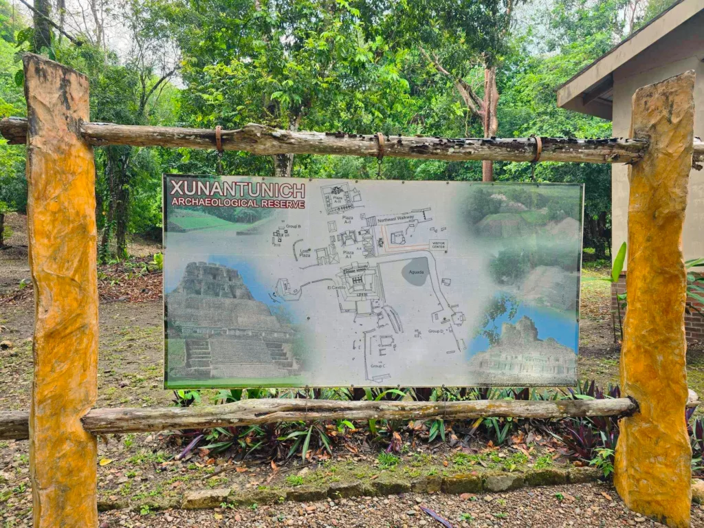 a map of Xunantunich Mayan Ruins Belize