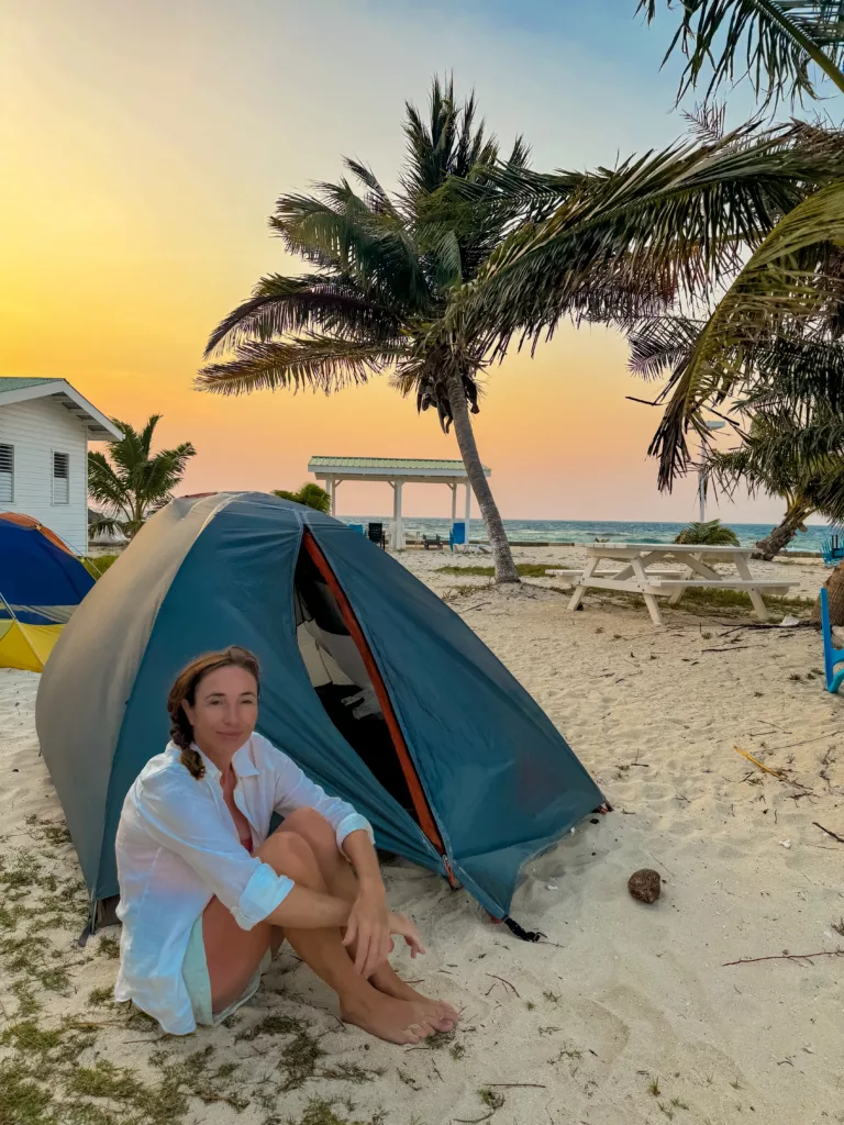 camping on Rendezvous Caye!