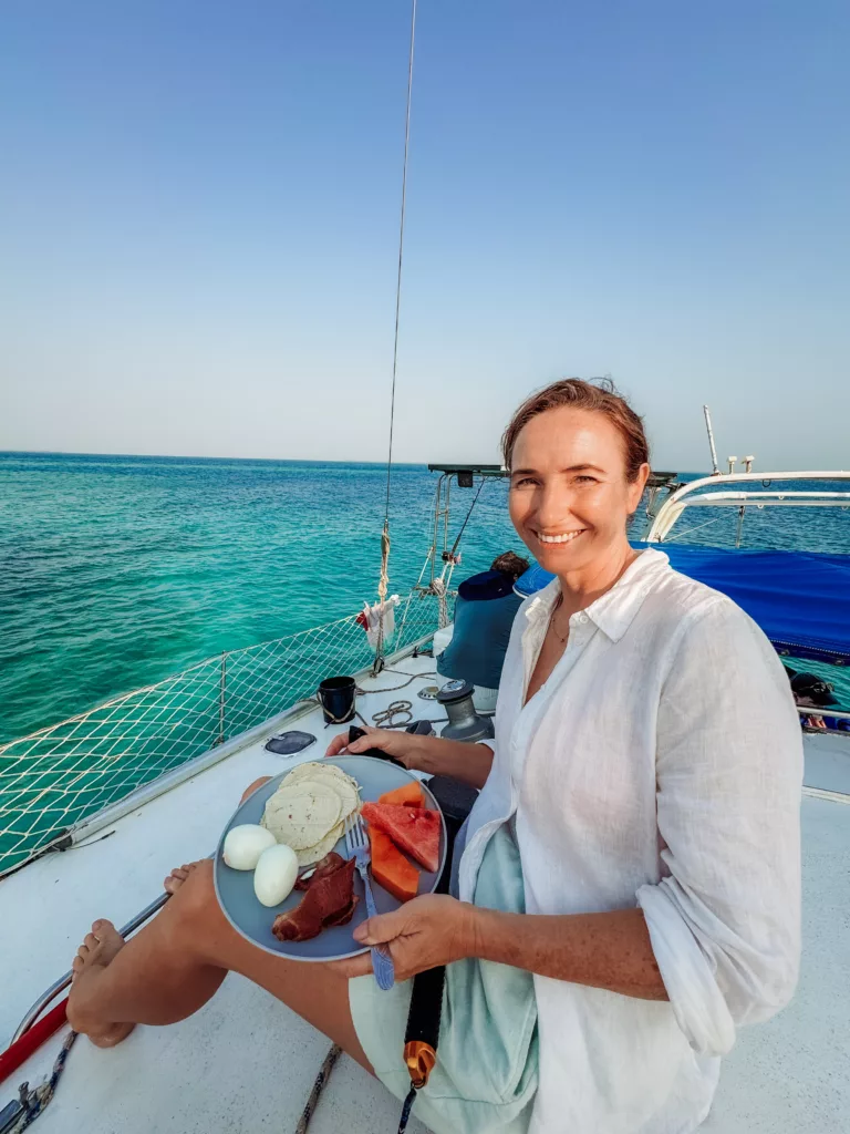 breakfast on the boat with Ragga Sailing Adventures