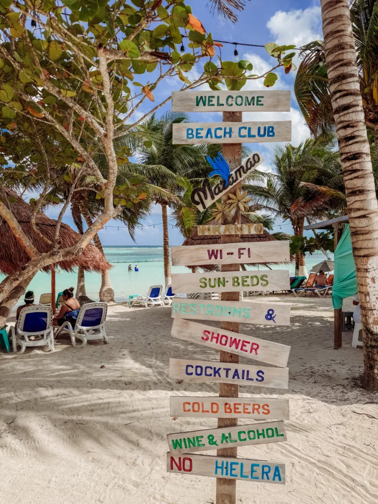 beach club at Mahahual Mexico beach costa Maya